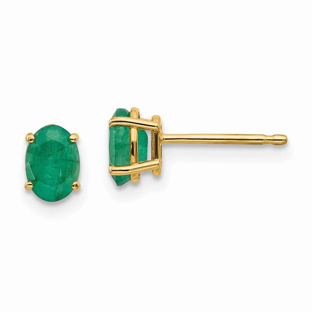 14k Emerald Earrings - May