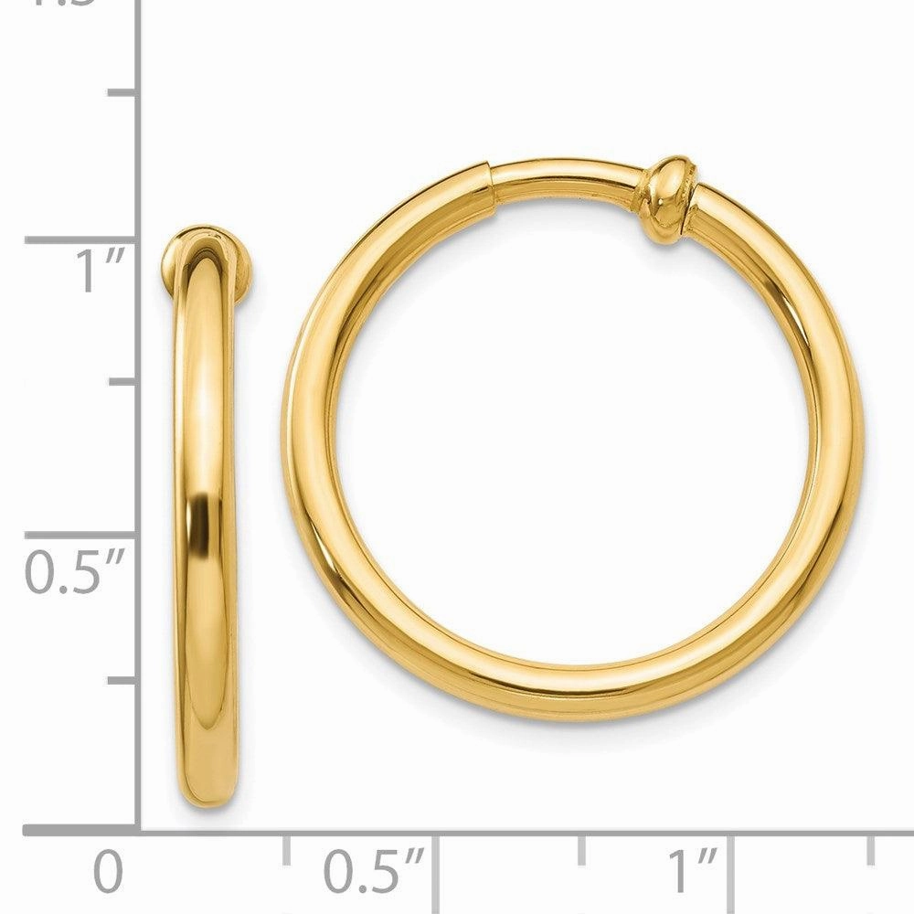14k Non-Pierced Hoops Earrings