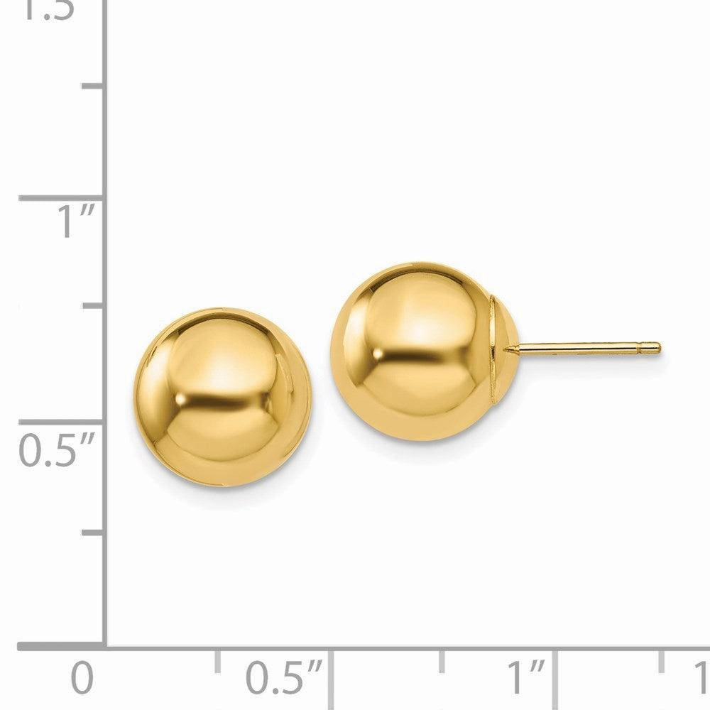 14k Polished 10mm Ball Post Earrings