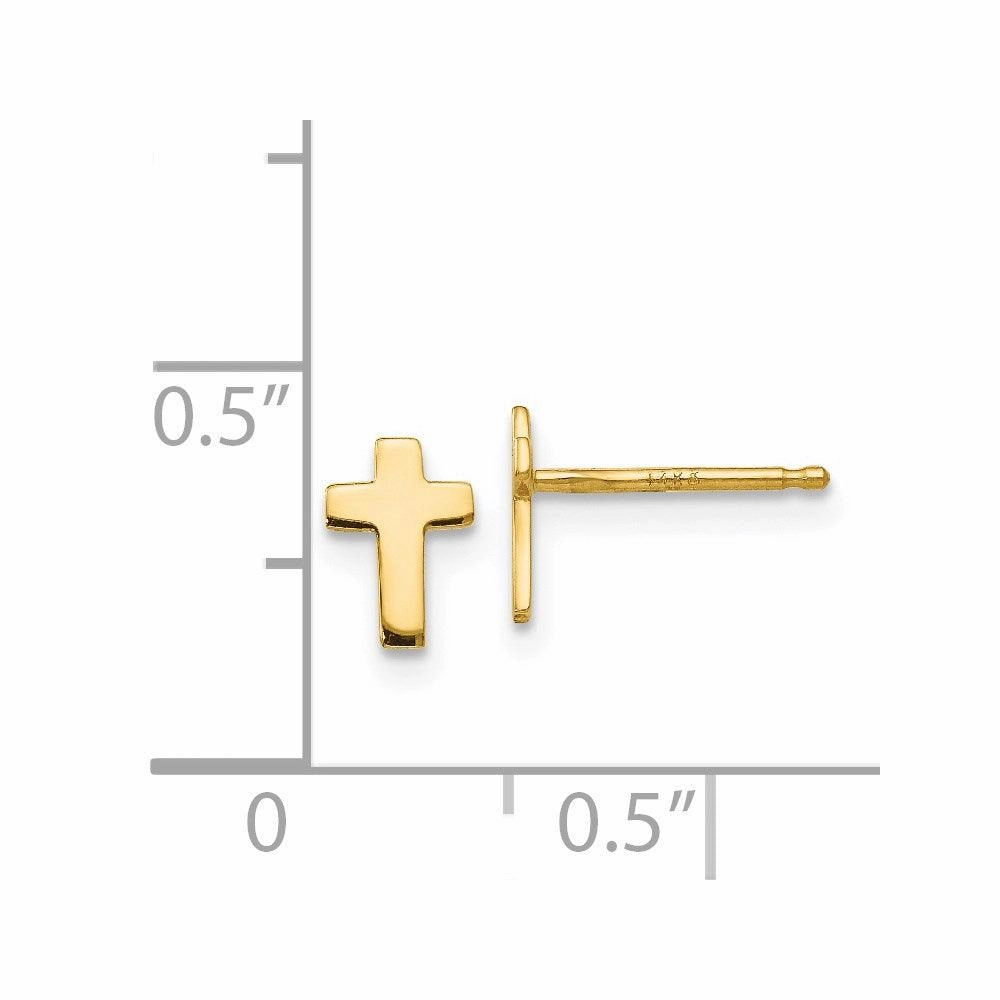 14k Polished Cross Post Earrings