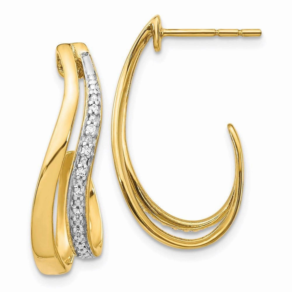 14k Rhodium Diamond Earrings