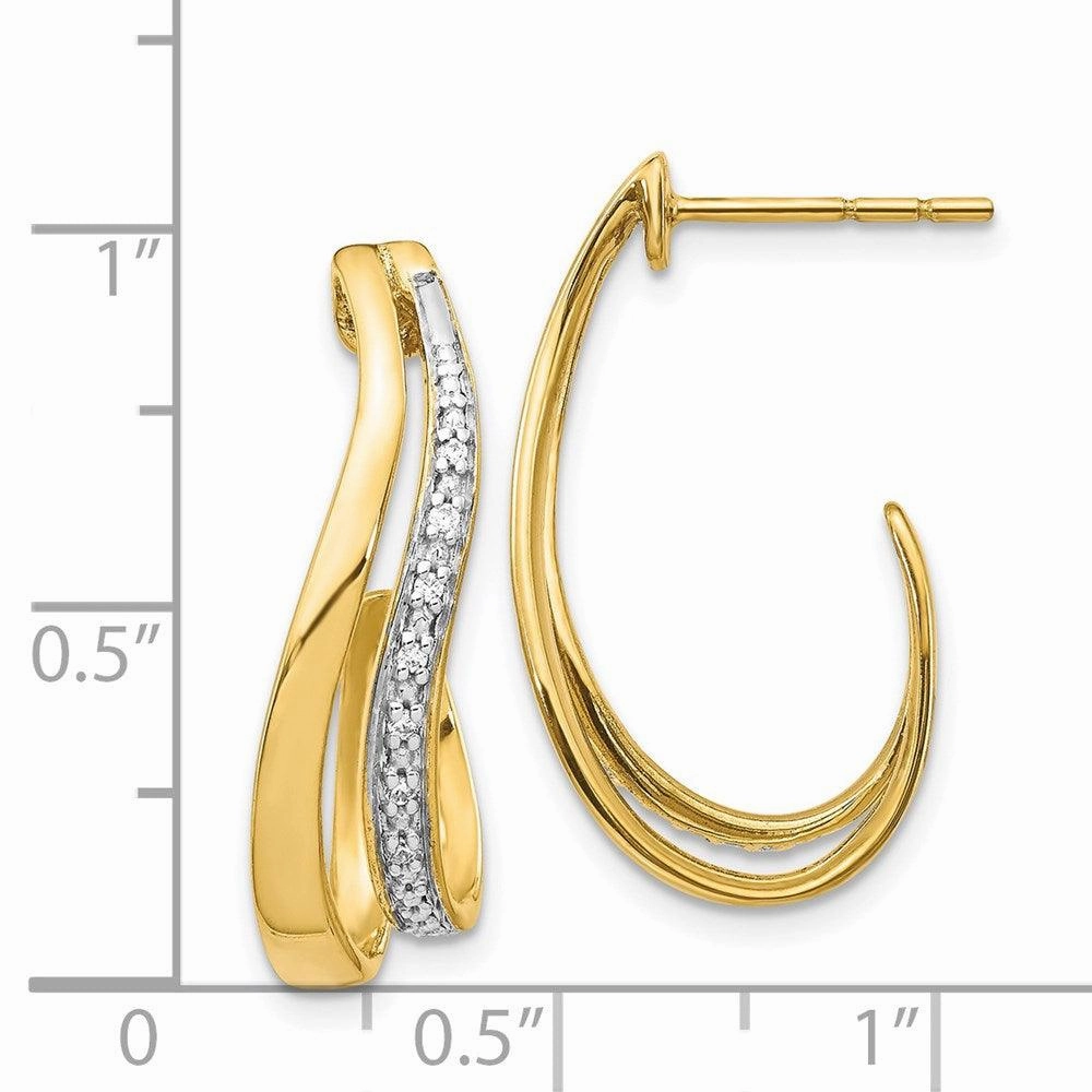 14k Rhodium Diamond Earrings