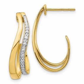 14k Rhodium Diamond Earrings