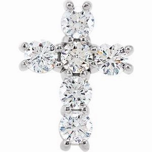 14K Rose 1 3/8 CTW Natural Diamond Cross Pendant
