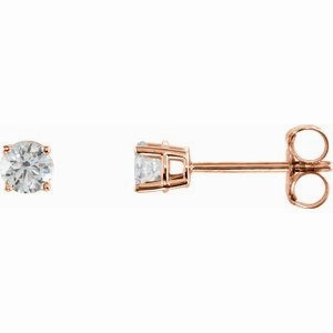 14K Rose 1 CTW Natural Diamond Stud Earrings