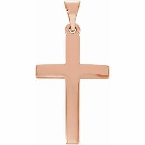 14K Rose 23x15.9 mm Cross Pendant