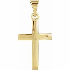 14K Rose 23x15.9 mm Cross Pendant