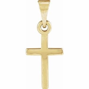 14K Rose 23x15.9 mm Cross Pendant