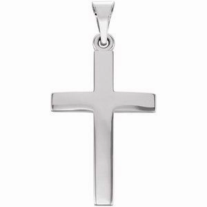 14K Rose 23x15.9 mm Cross Pendant