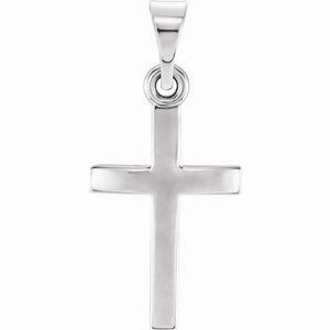 14K Rose 23x15.9 mm Cross Pendant