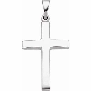 14K Rose 23x15.9 mm Cross Pendant