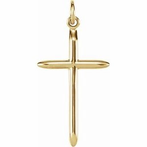 14K Rose 25.7x14 mm Cross Pendant