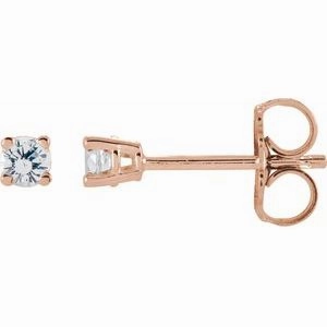 14K Rose 2.5 mm Natural Blue Zircon Stud Earrings