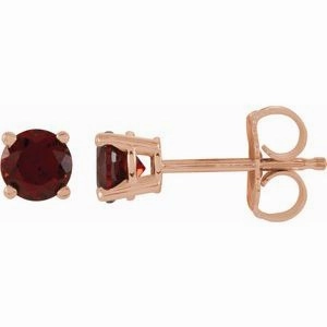 14K Rose 2.5 mm Natural Blue Zircon Stud Earrings