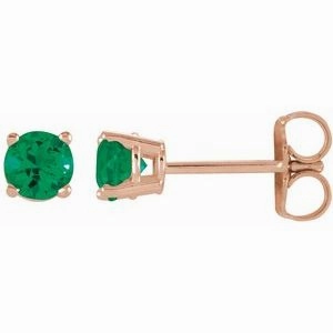 14K Rose 2.5 mm Natural Blue Zircon Stud Earrings