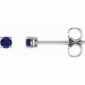 14K Rose 2.5 mm Natural Blue Zircon Stud Earrings
