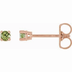 14K Rose 2.5 mm Natural Blue Zircon Stud Earrings