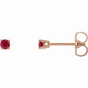 14K Rose 2.5 mm Natural Blue Zircon Stud Earrings