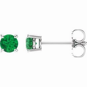 14K Rose 2.5 mm Natural Blue Zircon Stud Earrings