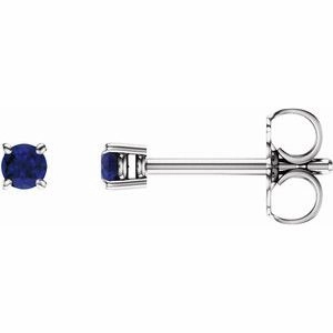 14K Rose 2.5 mm Natural Blue Zircon Stud Earrings