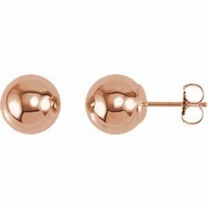 14K Rose 4 mm Ball Earrings
