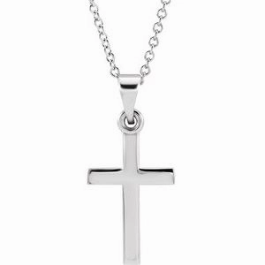 14K Rose Cross 18" Necklace