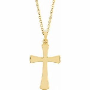 14K Rose Cross 18" Necklace