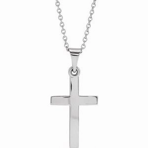 14K Rose Cross 18" Necklace