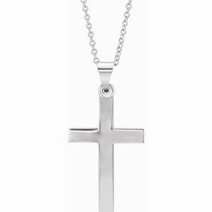 14K Rose Cross 18" Necklace