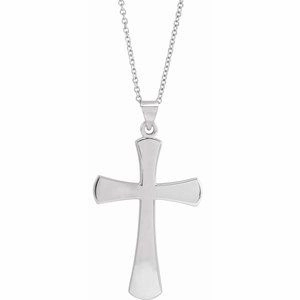 14K Rose Cross 18" Necklace