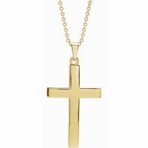 14K Rose Cross 18" Necklace