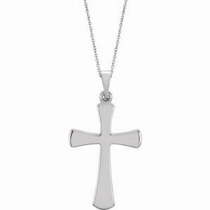 14K Rose Cross 18" Necklace