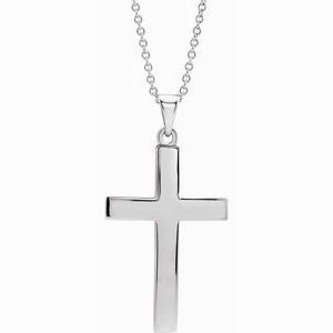 14K Rose Cross 18" Necklace