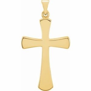 14K Rose Cross Pendant