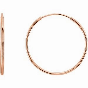 14K Rose Endless Tube 10 mm Hoop Earring