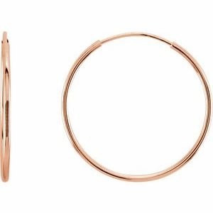14K Rose Endless Tube 10 mm Hoop Earring