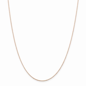 14k Rose Gold .5 mm Cable Rope Chain | PEN324