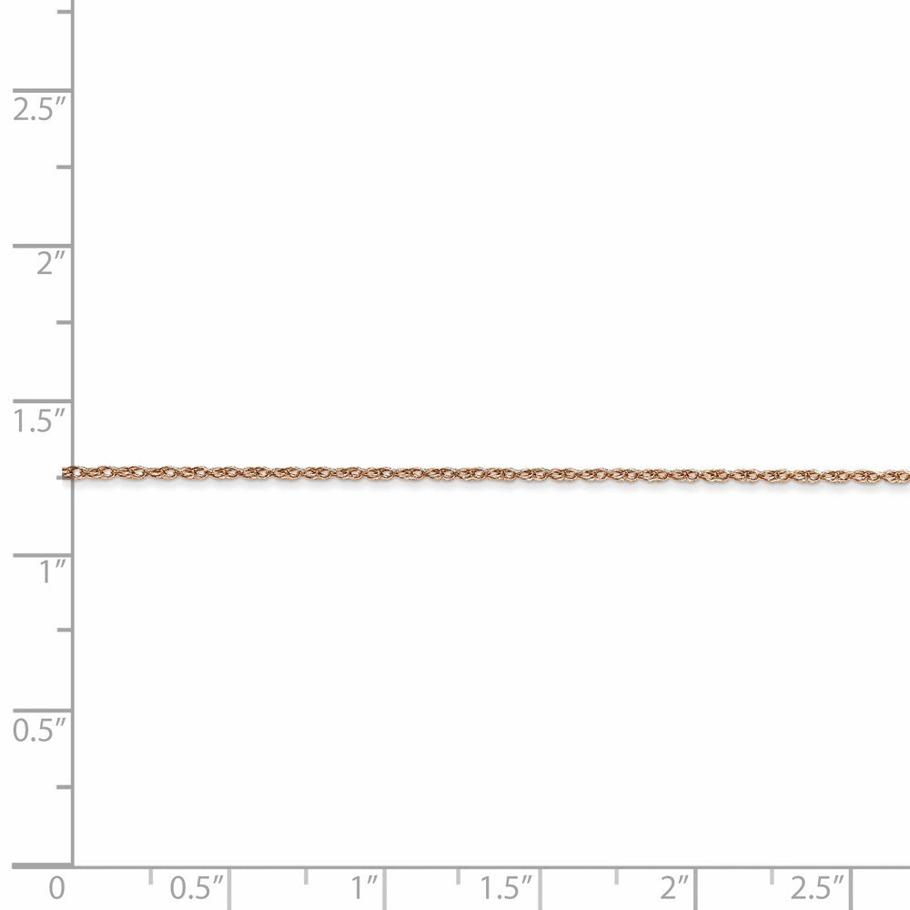 14k Rose Gold .7 mm Carded Cable Rope Chain | 7RR