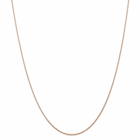 14k Rose Gold .7 mm Carded Cable Rope Chain | 7RR