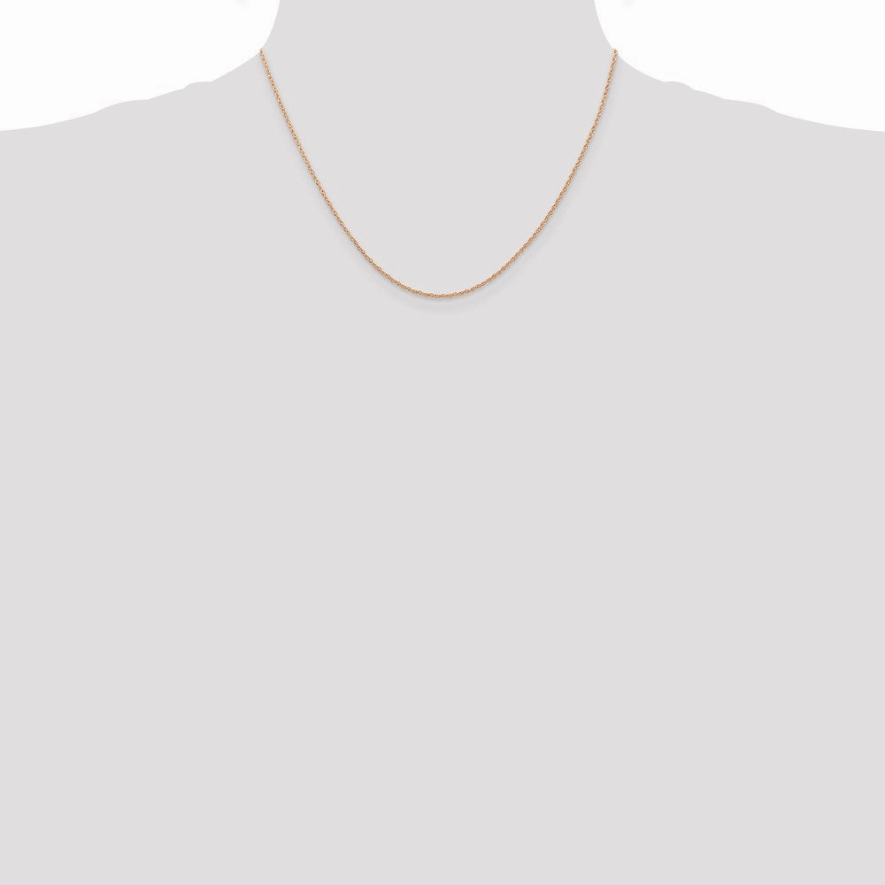 14k Rose Gold .7 mm Carded Cable Rope Chain | 7RR