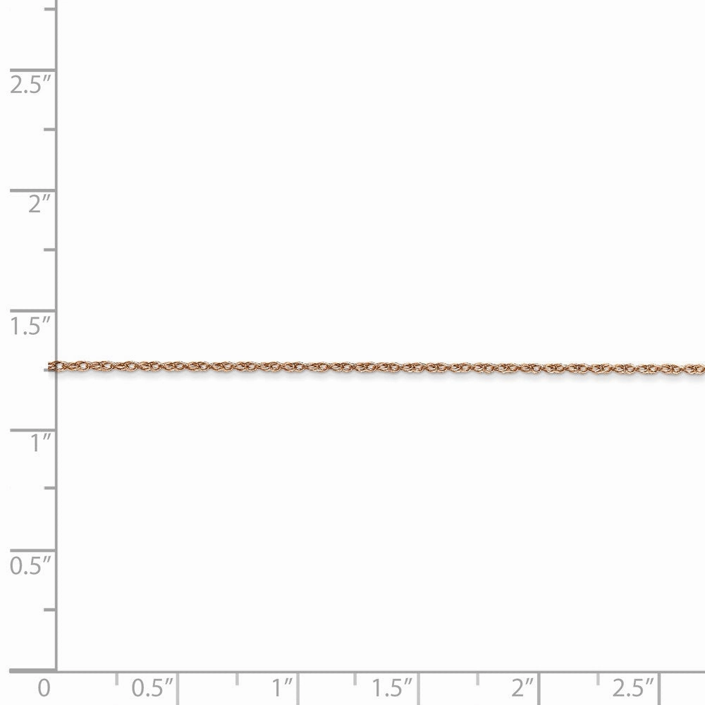 14k Rose Gold .7 mm Carded Cable Rope Chain | 7RR