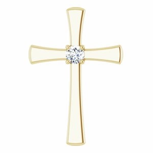 14K Rose Natural Morganite Cross Pendant