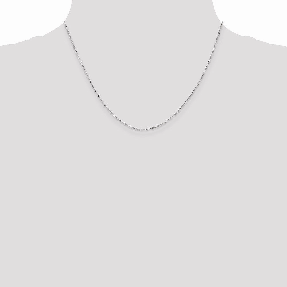 14k WG 1mm Singapore Chain (CARDED) | 10SW
