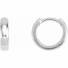 14K White 11.5 mm Hoop Earrings