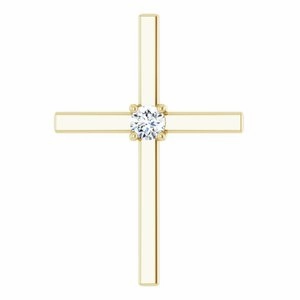 14K White .15 CT Natural Diamond Pendant