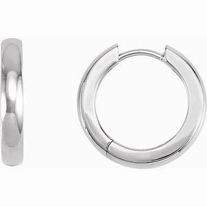 14K White 17.5 mm Hoop Earrings