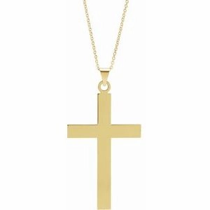 14K White 18 x 12 mm Cross 18" Necklace