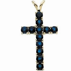 14K White 1 1/5 CTW Lab-Grown Diamond Cross Pendant