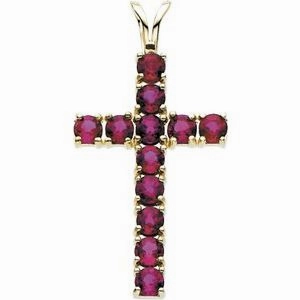 14K White 1 1/5 CTW Lab-Grown Diamond Cross Pendant