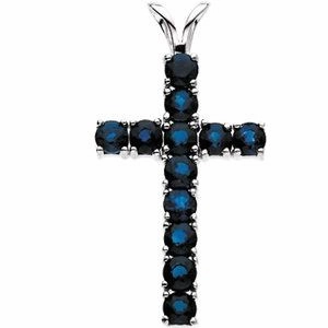 14K White 1 1/5 CTW Lab-Grown Diamond Cross Pendant